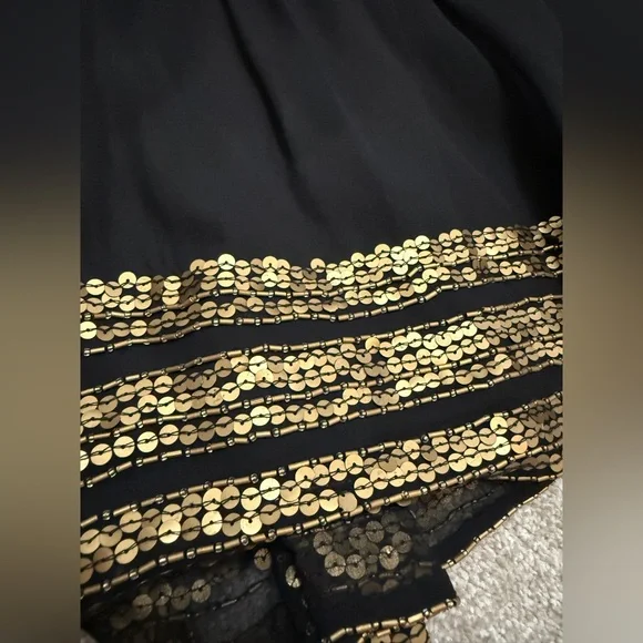 Vintage Cache Black Halter Dress with Gold Details - size 6 - NWT - Picture 2 of 15